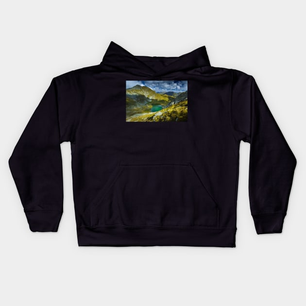 Romanian Carpathians and glacial lake Capra Kids Hoodie by naturalis